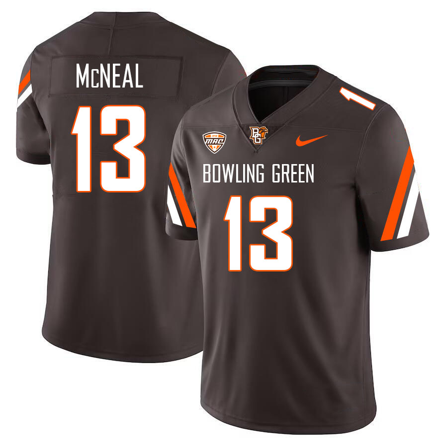 Bowling Green Falcons #13 Cynceir McNeal College Football Jerseys Stitched Sale-Brown